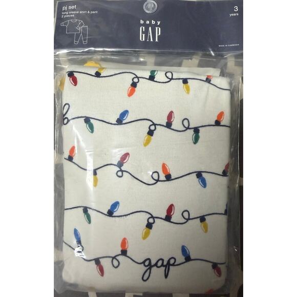 Baby Gap Other - Baby Gap Christmas Lights Pajama Set Toddler 3 Years 2 Piece Cotton NWT New